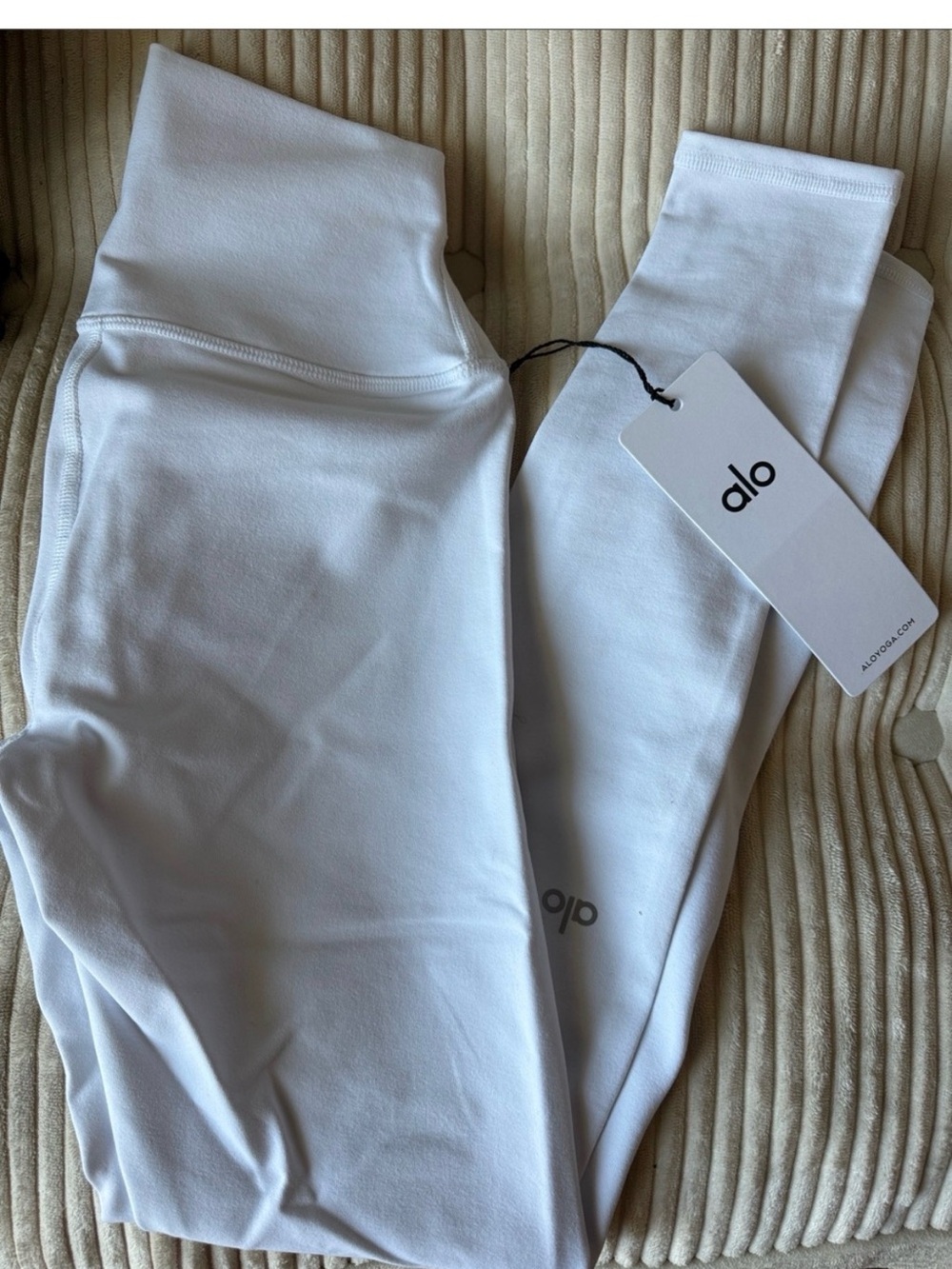 ALO Yoga Kids White High-Waist Leggings